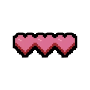 Pixel Heart Cool Cage Sticker Pixel Heart Sticker