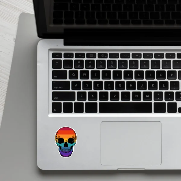 Rainbow Skull Cool Cage Sticker (2) Rainbow Skull Sticker