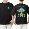 CoolCage Premium Cotton Black Oversized Aliens Watching You T-shirt