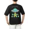 CoolCage Premium Cotton Black Oversized Aliens Watching You T-shirt