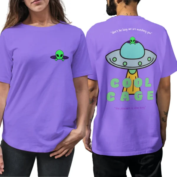 Aliens Watching You Oversized Cotton Tshirt (4) CoolCage Premium Cotton Oversized Aliens Watching You T-shirt