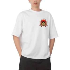 CoolCage Premium Cotton White Oversized Beast C Dragon T-shirt