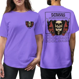 CoolCage Premium Cotton Oversized Demon Skull T-shirt