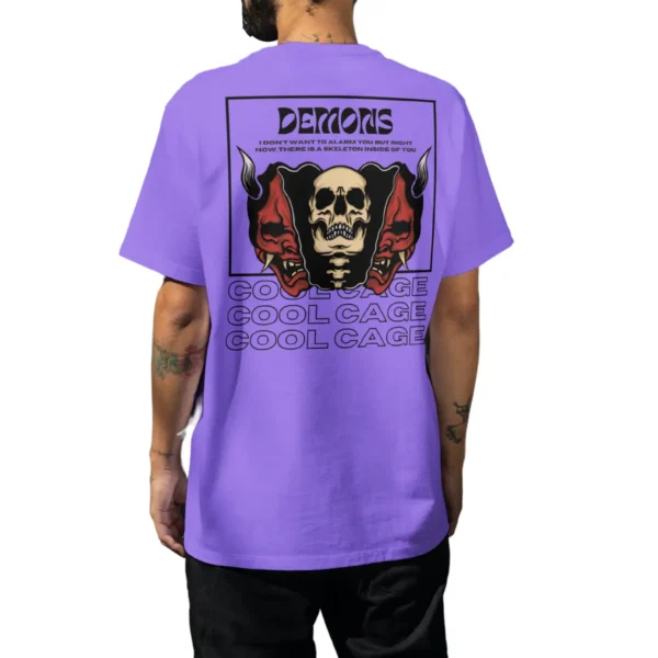 Demon Skull Oversized Cotton Tshirt (3) CoolCage Premium Cotton Oversized Demon Skull T-shirt