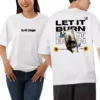 CoolCage Premium Cotton White Oversized Let It Burn T-shirt
