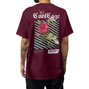CoolCage Premium Cotton Oversized Vintage Rose T-shirt