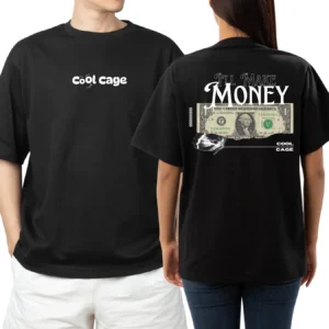 CoolCage Premium Cotton Black Oversized I'll Make Money T-shirt
