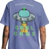 Coolcage Aliens Watching You Unisex Oversized Purple Tshirt
