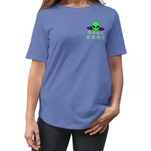 Coolcage Aliens Watching You Unisex Oversized Purple Tshirt
