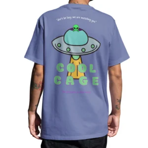Coolcage Aliens Watching You Unisex Oversized Purple Tshirt