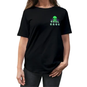Coolcage Aliens Watching You Unisex Oversized Black Tshirt
