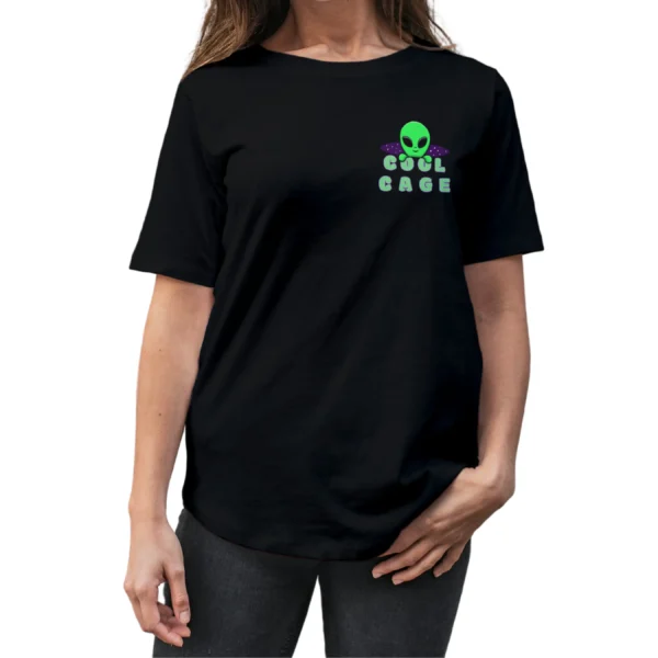 CoolCage Aliens Watching You Unisex Oversized T-shirt (7) Coolcage Aliens Watching You Unisex Oversized Black Tshirt