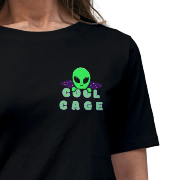 CoolCage Aliens Watching You Unisex Oversized T-shirt (8) Coolcage Aliens Watching You Unisex Oversized Black Tshirt