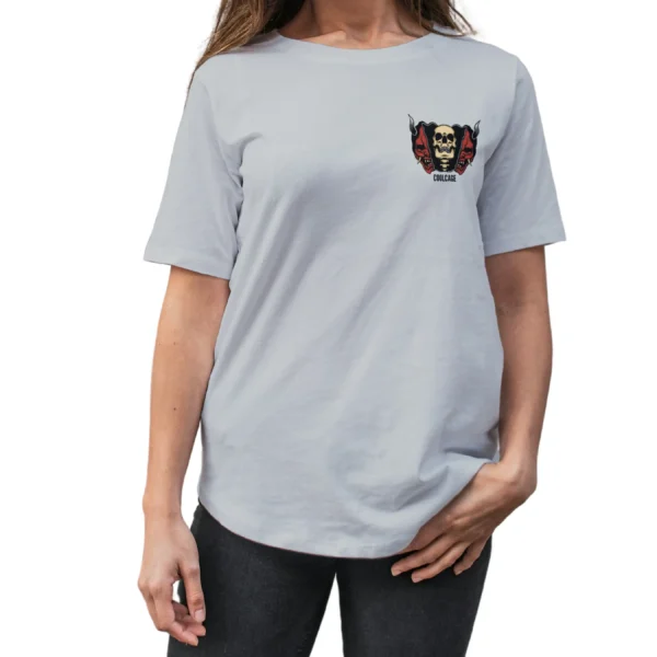 CoolCage Demon Skull Unisex Oversized T-shirt (10) Coolcage Demon Skull Unisex Oversized Grey Tshirt