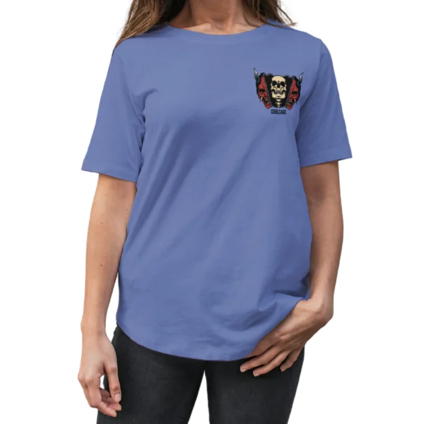 CoolCage Demon Skull Unisex Oversized T-shirt (2) Coolcage Demon Skull Unisex Oversized Purple Tshirt