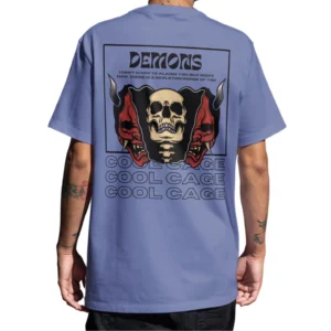 Coolcage Demon Skull Unisex Oversized Purple Tshirt