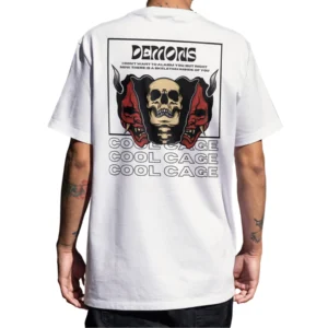 Coolcage Demon Skull Unisex Oversized White Tshirt