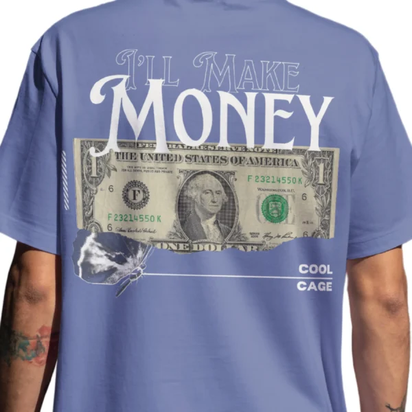 CoolCage I’ll Make Money Unisex Oversized T-shirt (3) Coolcage I'll make Money Unisex Oversized Purple Tshirt