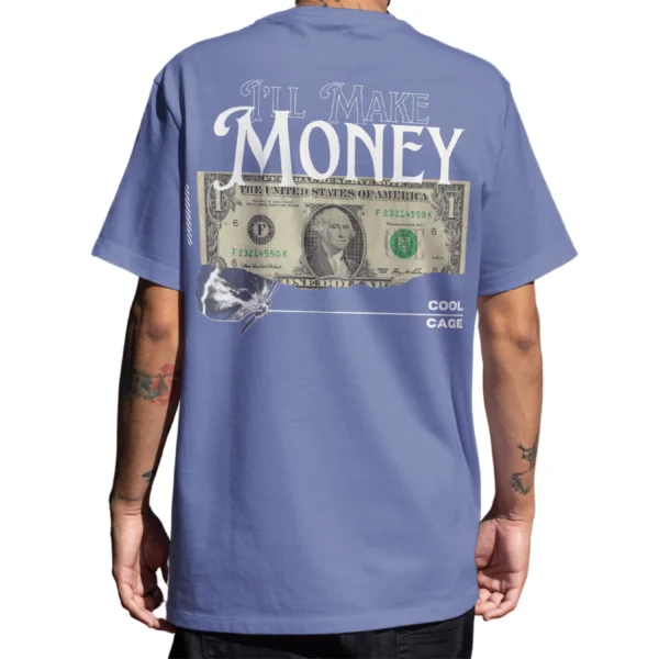 CoolCage I’ll Make Money Unisex Oversized T-shirt (4) Coolcage I'll make Money Unisex Oversized Purple Tshirt