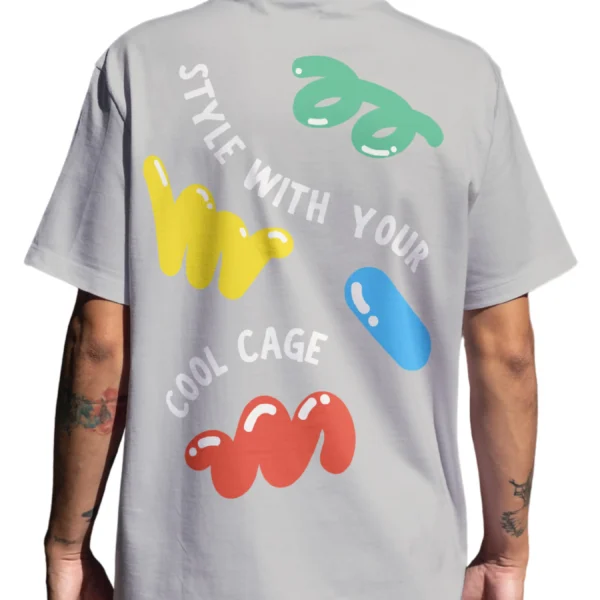 CoolCage Style With Your coolcage unisex oversized T-shirt (13) Coolcage Style with Coolcage Unisex Oversized Grey Tshirt