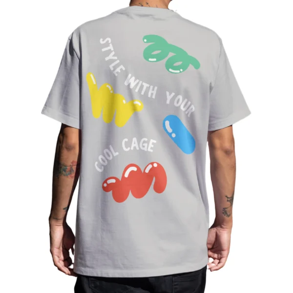CoolCage Style With Your coolcage unisex oversized T-shirt (14) Coolcage Style with Coolcage Unisex Oversized Grey Tshirt