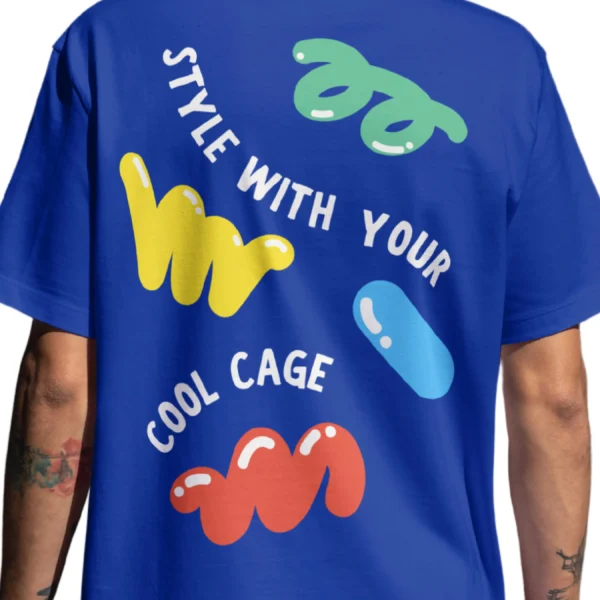 CoolCage Style With Your coolcage unisex oversized T-shirt (2) Coolcage Style with Coolcage Unisex Oversized Blue Tshirt