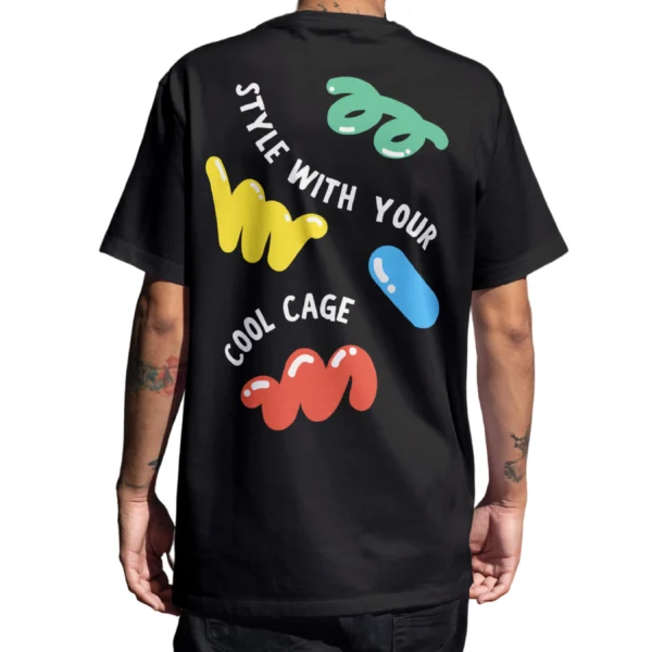 CoolCage Style With Your coolcage unisex oversized T-shirt (9) Coolcage Style with Coolcage Unisex Oversized Black Tshirt