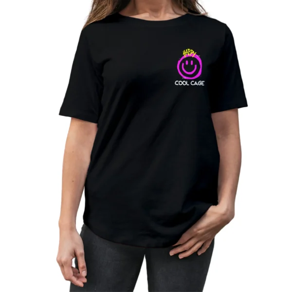 Coolcage Happy Drippy Unisex Oversized Tshirt (11) Coolcage Happy Drippy Unisex Oversized Black Tshirt
