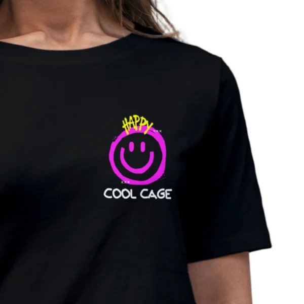 Coolcage Happy Drippy Unisex Oversized Tshirt (12) Coolcage Happy Drippy Unisex Oversized Black Tshirt