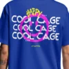 Coolcage Happy Drippy Unisex Oversized Blue Tshirt