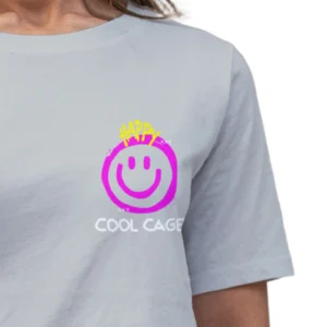 Coolcage Happy Drippy Unisex Oversized Grey Tshirt