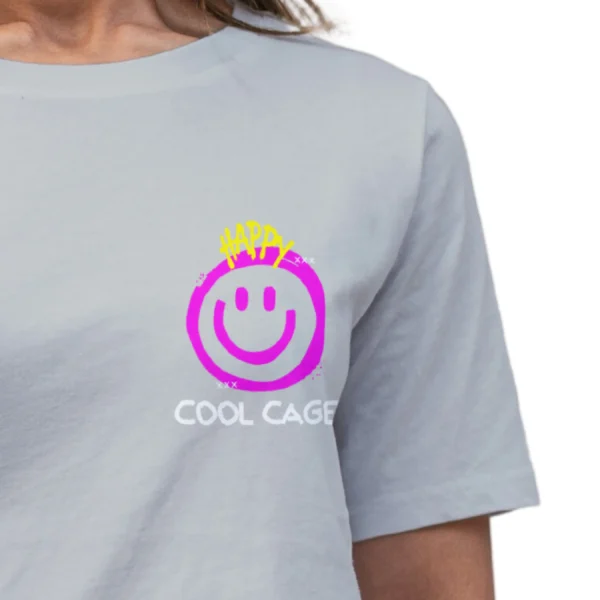 Coolcage Happy Drippy Unisex Oversized Tshirt (2) Coolcage Happy Drippy Unisex Oversized Grey Tshirt