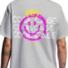 Coolcage Happy Drippy Unisex Oversized Grey Tshirt