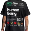 Coolcage Human Being Proven Unisex Oversized Black Tshirt
