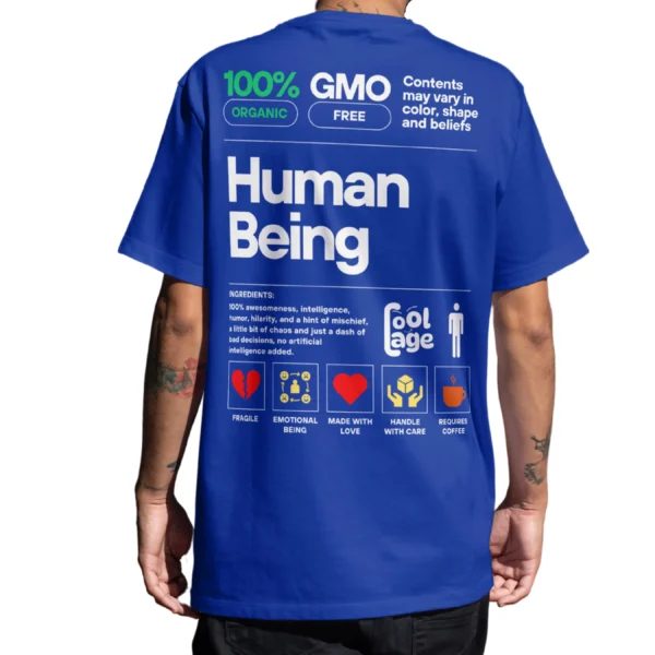 Coolcage Human Being Proven Unisex Oversized Tshirt (5) Coolcage Human Being Proven Unisex Oversized Blue Tshirt