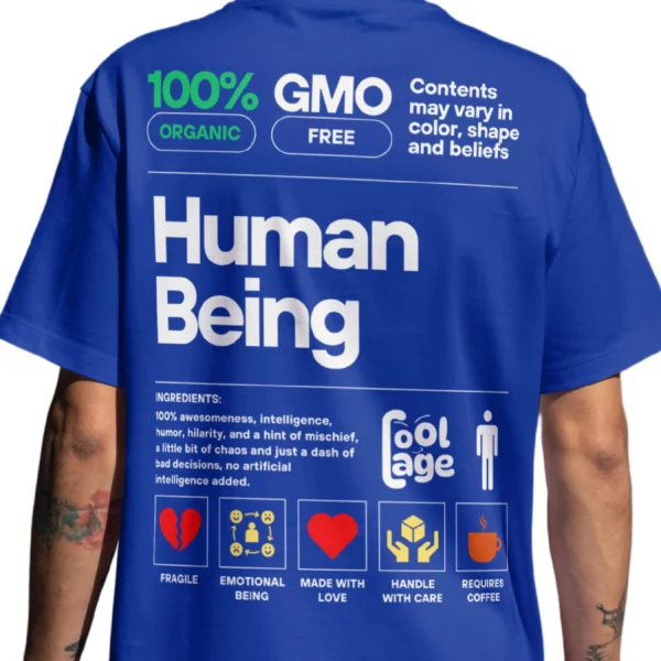 Coolcage Human Being Proven Unisex Oversized Tshirt (6) Coolcage Human Being Proven Unisex Oversized Blue Tshirt
