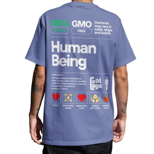 Coolcage Human Being Proven Unisex Oversized Tshirt Coolcage Human Being Proven Unisex Oversized Purple Tshirt