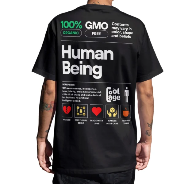 Coolcage Human Being Proven Unisex Oversized Tshirt (9) Coolcage Human Being Proven Unisex Oversized Black Tshirt