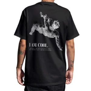 Coolcage I Am Cool Unisex Oversized Black Tshirt