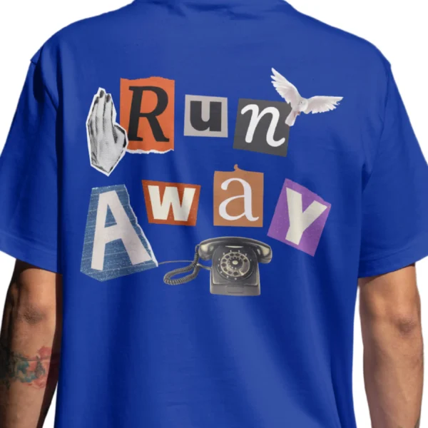 Coolcage Run Away Unisex Oversized Tshirt (2) Coolcage Run Away Unisex Oversized Tshirt