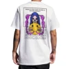 Coolcage Skull Wizard X Smile Unisex Oversized White Tshirt