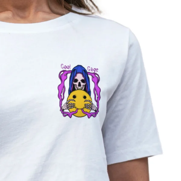 Coolcage Skull Wizard X Smile Unisex Oversized Tshirt (4) Coolcage Skull Wizard X Smile Unisex Oversized White Tshirt