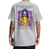Coolcage Skull Wizard X Smile Unisex Oversized Grey Tshirt