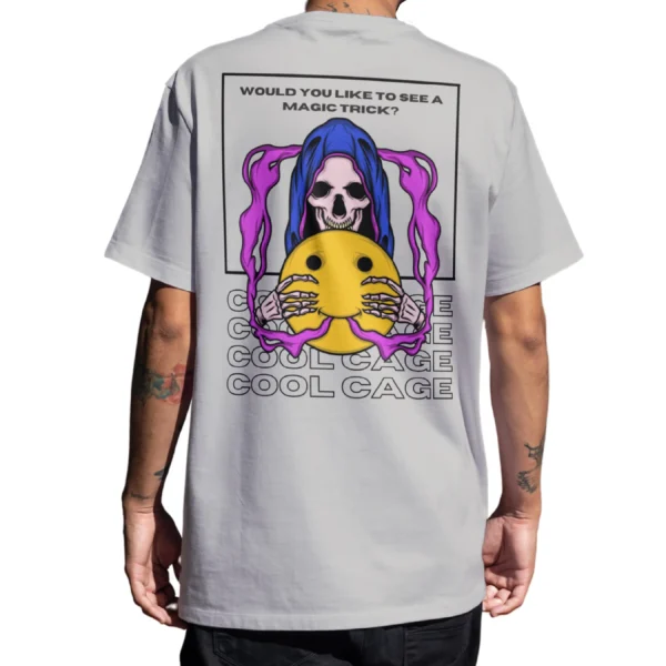 Coolcage Skull Wizard X Smile Unisex Oversized Tshirt (5) Coolcage Skull Wizard X Smile Unisex Oversized Grey Tshirt