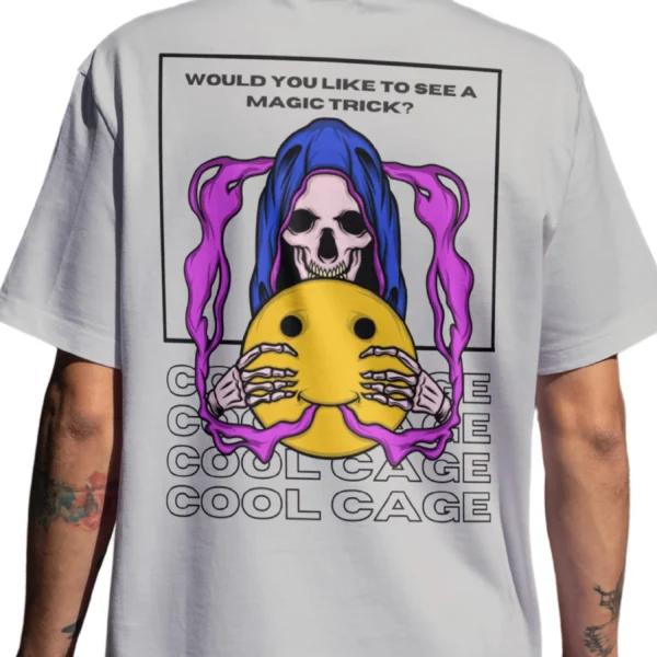 Coolcage Skull Wizard X Smile Unisex Oversized Tshirt (6) Coolcage Skull Wizard X Smile Unisex Oversized Grey Tshirt