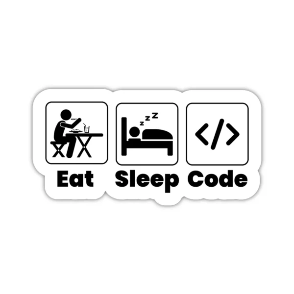 Coolcage laptop, phone Stickers (20) Eat, Sleep, Code Laptop phone coding stickers - Coolcage
