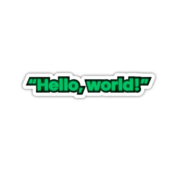 Coolcage laptop, phone Stickers (27) Hello World Laptop phone coding stickers - Coolcage